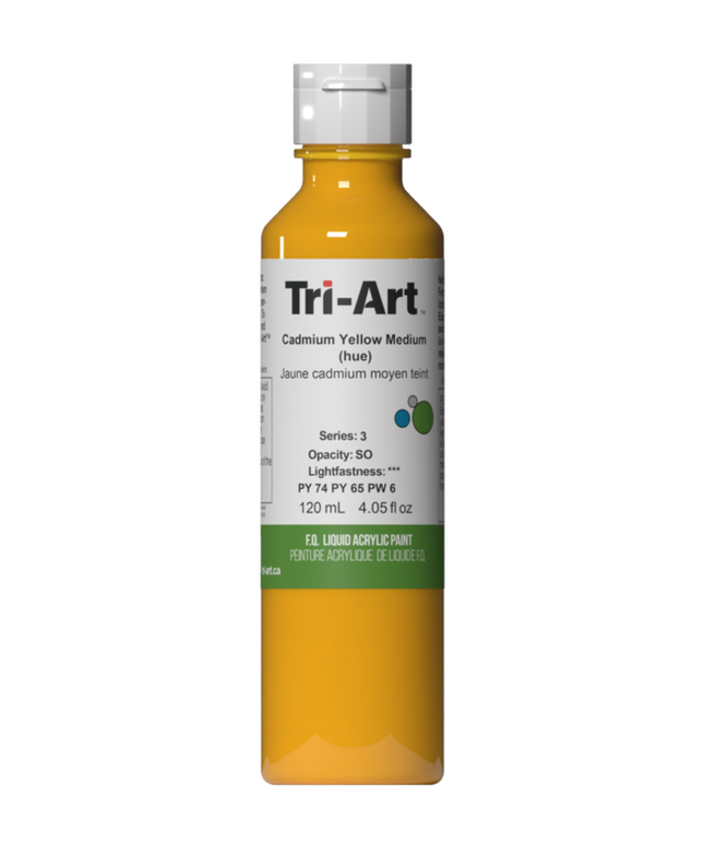 Tri-Art Flüssigacrylfarbe: Kadmiumgelb Mittel (Farbton)